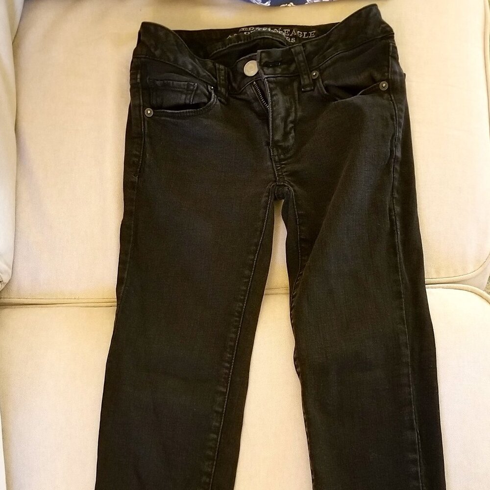 Black American Eagle 00 Skinny Super Stretch Jeans